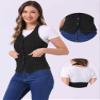 Allegra K Denim Vest for Women's Halter Neck Button Down Backless Jean Waistcoat Medium Black view 2