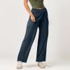 Women Wide Leg Sweatpants Cross High Waisted Cargo Pants Baggy Casual Joggers with Pockets Trendy Palazzo Pants Plus Size Lounge Pants Y2k Cargo Sweatpants Comfy Track Pants Soft Yoga Pants A-Navy view 2