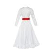 Oplxuo Horror Movie Annabelle Costume Adult Women Anna Cosplay White Dress 3D Flower Annabelle Halloween Costumes view 3