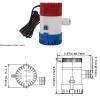 ATO Boat Bilge Pump, 12v/24v Marine Electric Bilge Water Pump,Low Noise,for Ponds, Pools, Submersible Marine Water Pump Accessories (350GPH 12V) view 3
