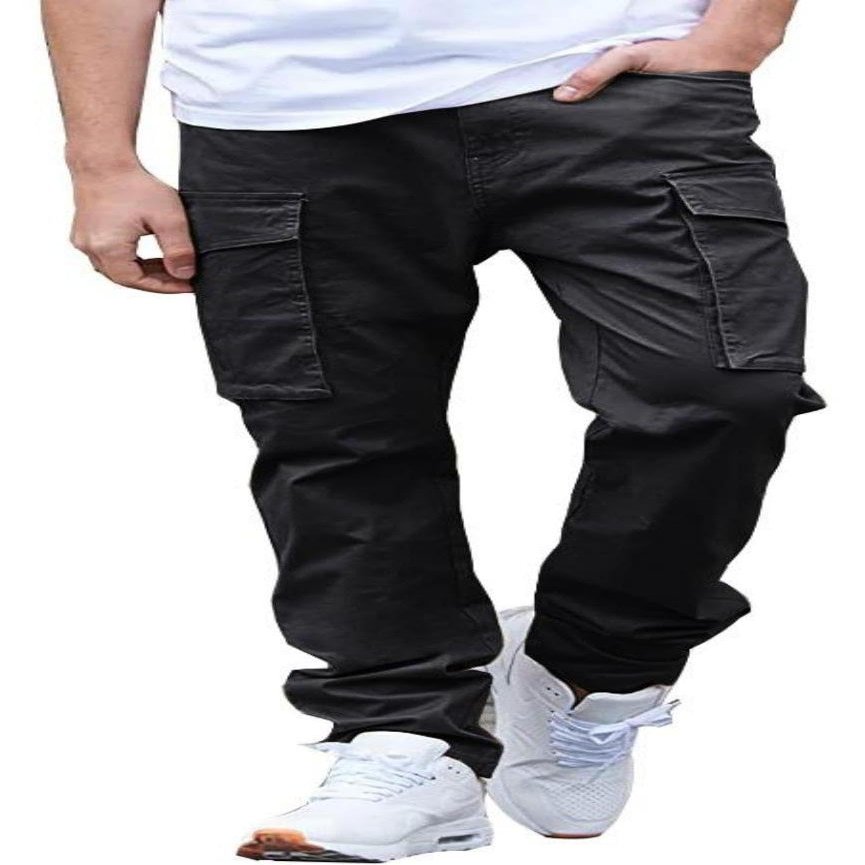 AIFARLD Men's Cargo Pants Lightweight Pants Relaxed Fit Stretch Joggers Hiking Travel Casual Work with Pockets Black