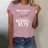 ZYXTIM Womens 2024 T Shirt This Baseball Grandma Loves Her Baseball Boys Tops Grandma Baseball T-Shirts Funny Cute Blouse A-Pink view 2