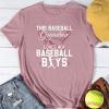 ZYXTIM Womens 2024 T Shirt This Baseball Grandma Loves Her Baseball Boys Tops Grandma Baseball T-Shirts Funny Cute Blouse A-Pink view 3