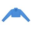 Agoky Kids Girls Classic Hip Hop Jazz Dance Crop Top Long Sleeve Sports Fitness Gymnastics Shirt Cheerleading Dancewear Light Blue 16 Years view 3