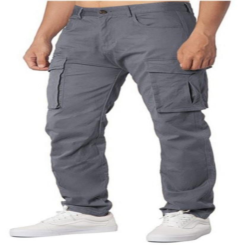AIFARLD Men's Cargo Pants Lightweight Pants Relaxed Fit Stretch Joggers Hiking Travel Casual Work with Pockets Grey