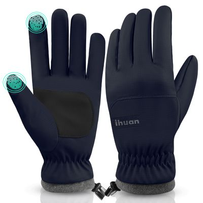 ihuan Winter Waterproof Ski Gloves Men Women, Snow Warm Cycling Cold Weather, Driving Biking Running
