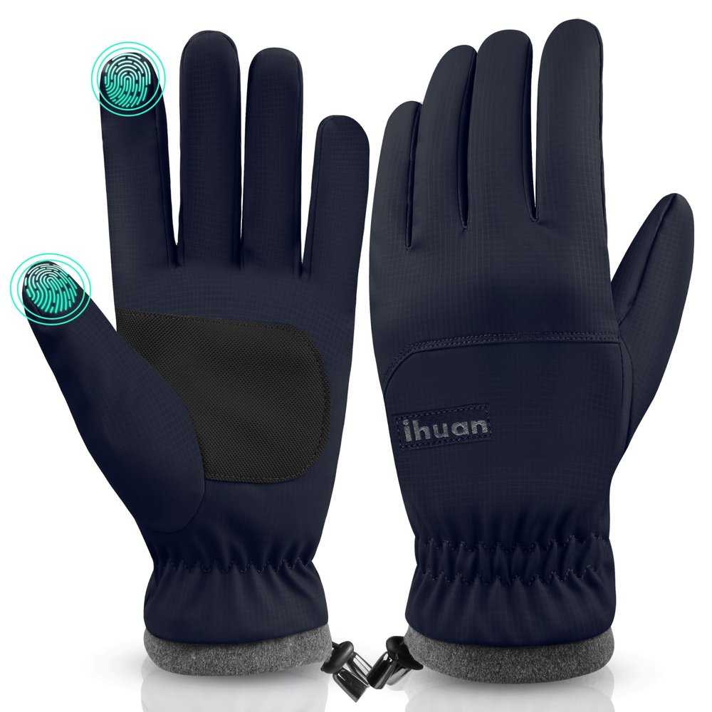 ihuan Winter Waterproof Ski Gloves Men Women, Snow Warm Cycling Cold Weather, Driving Biking Running