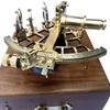 ANTIQUE AURA Brass Sextant Instrument with Wooden Box Working Sextant 9" Fully Navigation Ship Astrolabe Sextant view 2