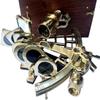 ANTIQUE AURA Brass Sextant Instrument with Wooden Box Working Sextant 9" Fully Navigation Ship Astrolabe Sextant view 4