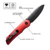 Petrified fish PFE16 Elcamino Folding Knife,3.15" N690 Steel Blade, Aluminium Handle Pocket knife for Camping Outdoor EDC (Red Aluminium Black Stonewashed) view 2