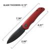 Petrified fish PFE16 Elcamino Folding Knife,3.15" N690 Steel Blade, Aluminium Handle Pocket knife for Camping Outdoor EDC (Red Aluminium Black Stonewashed) view 3