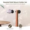 Chewtoyo Baseball Bat Holders Set, 4 Packs Baseball & Bat Wall Organizer Racks with Screws & Expansion Tubes, Heavy-Duty Baseball Storage Hooks, Baseball Wall Mount Holders view 2