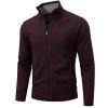 AKuVoL Men's Knit Cardigan Sweater Slim Fit Long Sleeve Stand Collar Zip Up Casual Sweater for Men Wine Red 2XL view 1
