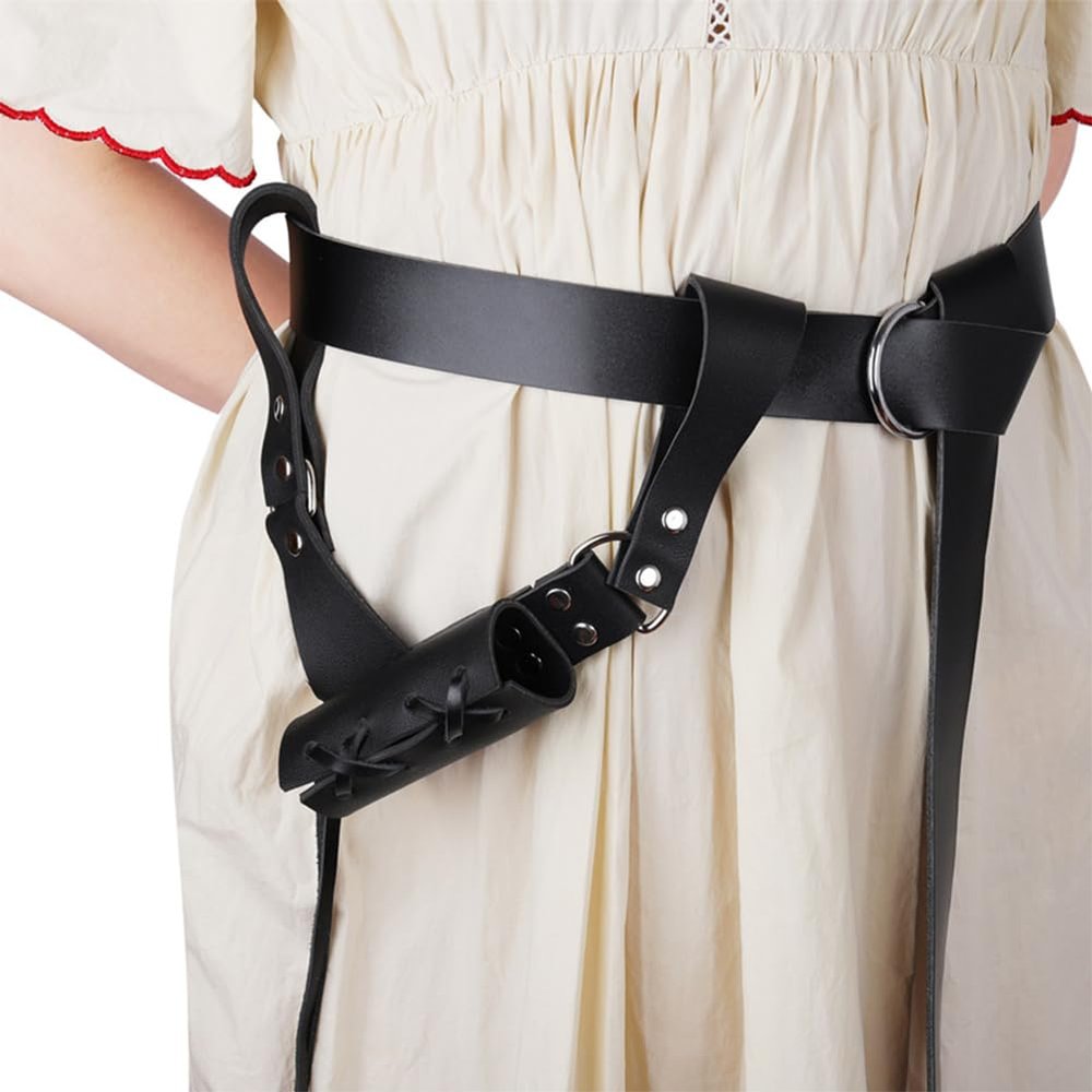 Universal Leather Sword Frog Holster Medieval Viking Warrior Rapier Scabbard Holder Renaissance Knight Pirate Sword Sheath Holster Adjustable Sword Holder for Halloween LARP Costume Cosplay Accessory