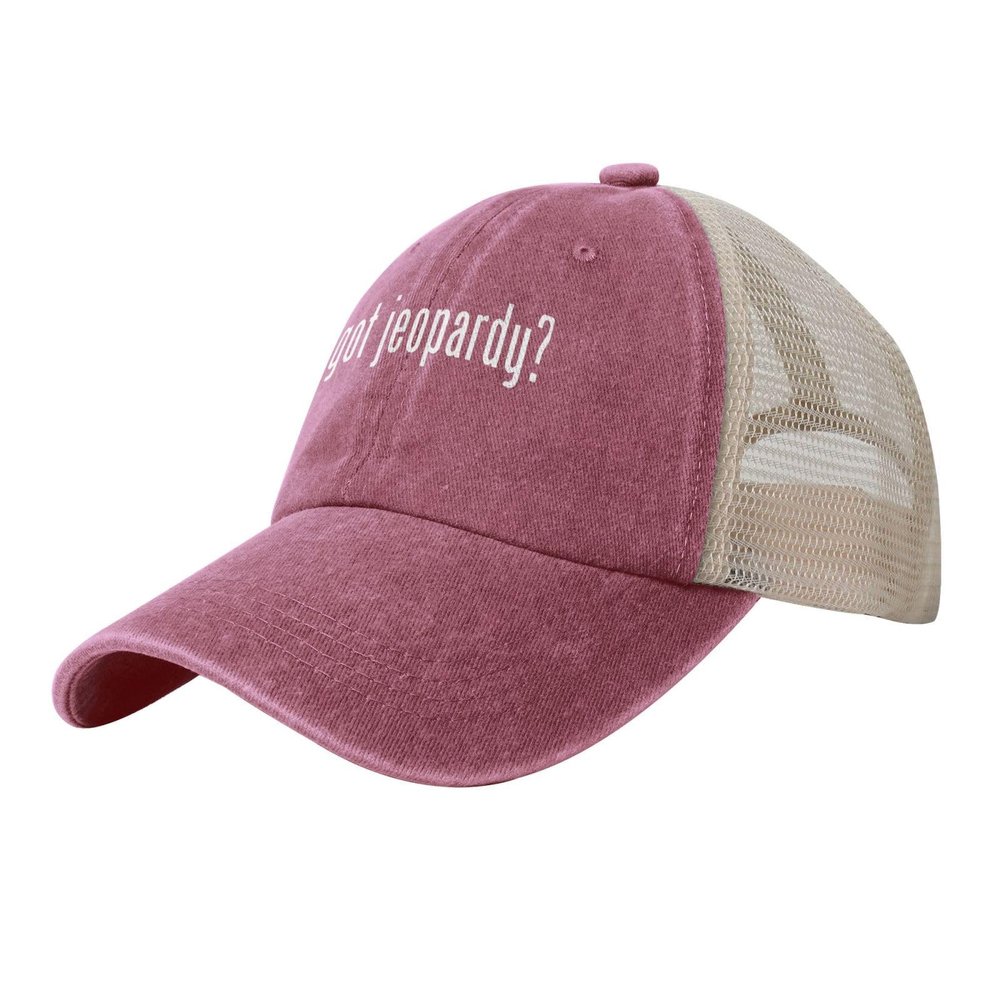 BXDEOOPWE Got Jeopardy  Outdoor Washed Denim Mesh Hat Denim Baseball Cap Cowboy Hat