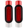 2Pcs Boat Trailer Post Guide-On LED Light Kit, IP67 Waterproof Boat Trailer Guide Pole Lights, 12V LED PVC Pipe Lights for Guide ons Post Sealed Submersible Oval Stop Turn Tail Brake Lights Set