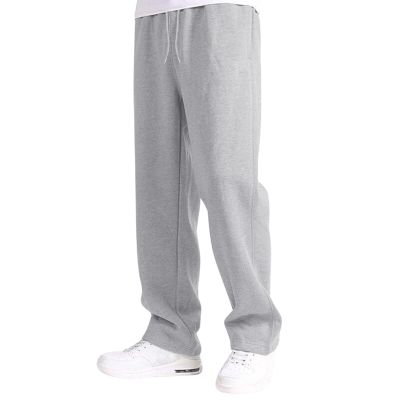 Men's Baggy Sweatpants Fleece Straight Leg Casual Pants Elastic Waist Athletic Workout Jogger Sweat Pants Fall Winter