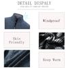 AKuVoL Men's Full Zip Cardigan Sweater Stand Collar Slim Fit Long Sleeve Fall Winter Knitwear with Pockets Navy Blue L view 4