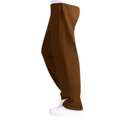 Men's Baggy Sweatpants Fleece Straight Leg Casual Pants Elastic Waist Athletic Workout Jogger Sweat Pants Fall Winter B- Brown