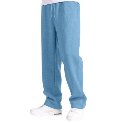 Men's Baggy Sweatpants Fleece Straight Leg Casual Pants Elastic Waist Athletic Workout Jogger Sweat Pants Fall Winter
