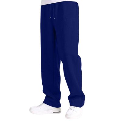 Men's Baggy Sweatpants Fleece Straight Leg Casual Pants Elastic Waist Athletic Workout Jogger Sweat Pants Fall Winter C- Blue