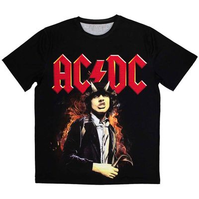 Ac/Dc Angus Highway to Hell Sublimation Print T Shirt Size XXL Black