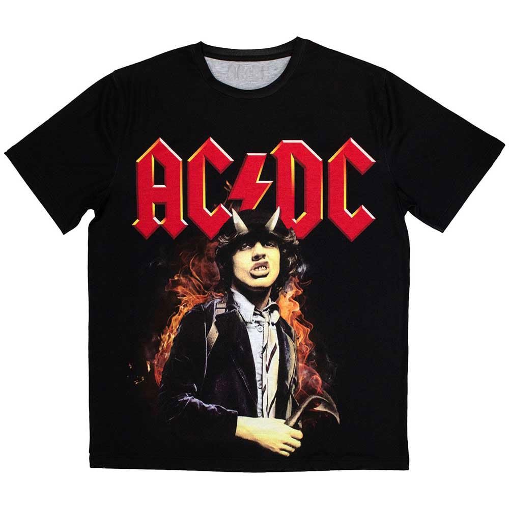 Ac/Dc Angus Highway to Hell Sublimation Print T Shirt Size XXL Black