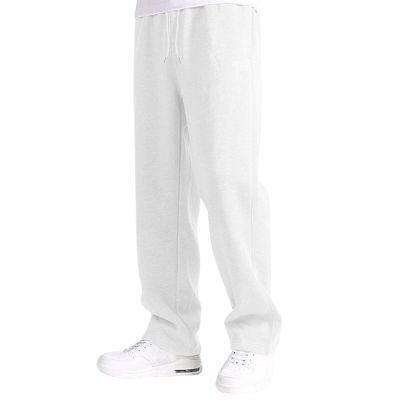 Men's Baggy Sweatpants Fleece Straight Leg Casual Pants Elastic Waist Athletic Workout Jogger Sweat Pants Fall Winter