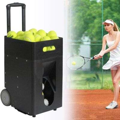 Dfdieratve Portable Tennis Ball Machine, Practice for Spotting Ball Launcher, 2 to 4 Hr Runtime Hours Play, up to 50 Balls Capacity,for Beginners Solo Training Sports