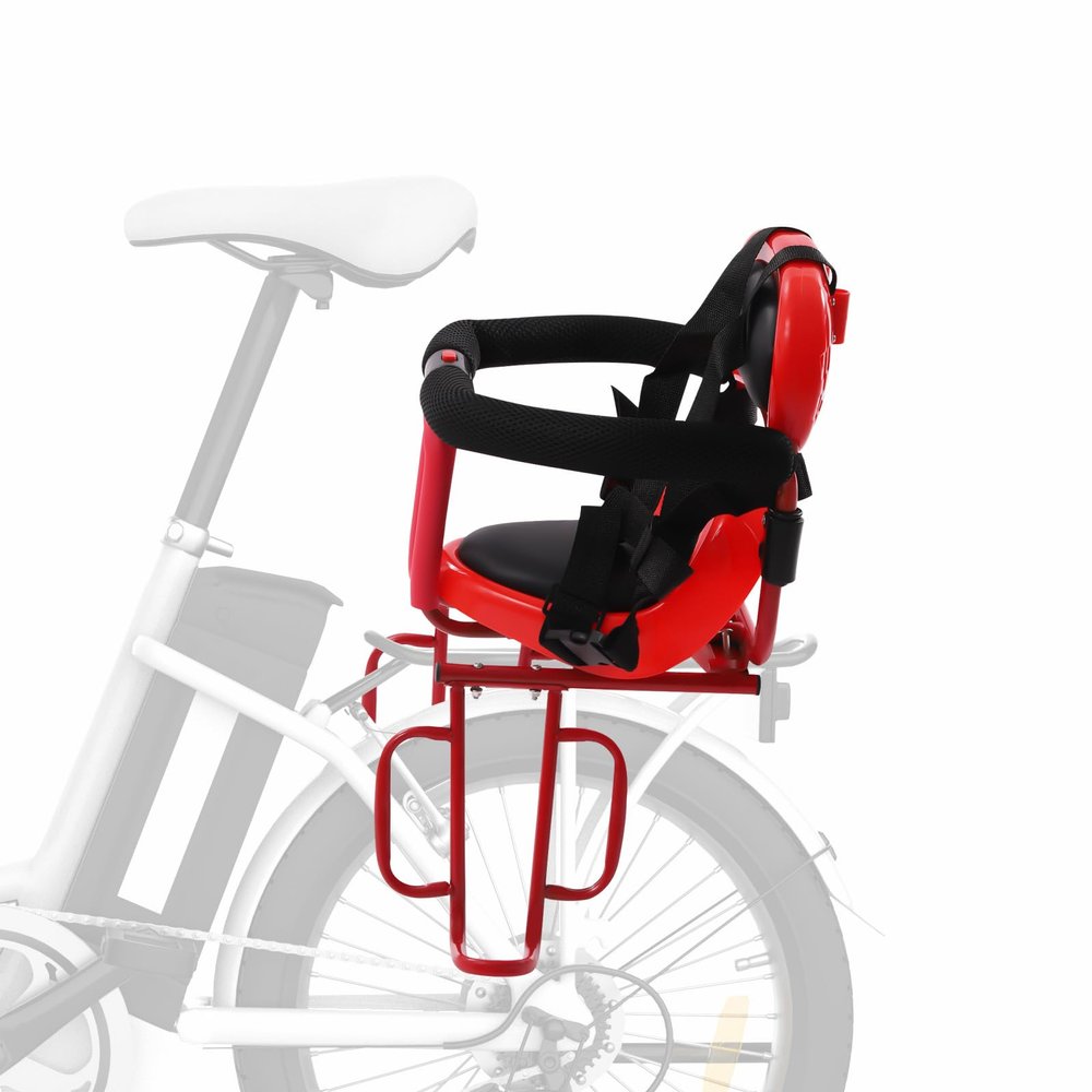 TANAUT Kids Bike Seat Rear Mounted,Baby Bicycle Toddler Bike Seat Safety Carrier with Handrail,Bike Attachment Suitable for Adult Bike Attachment,Ebikes,Mountain Bike,Bicycles (Red)
