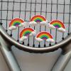 Tennis Dampener Cute/Funny 5 Pack Rainbow Tennis Racket Vibration Dampener Soft Silicone Tennis Racquet Shock Absorbing Tennis Damper Tennis Racket Shock Absorber view 2