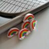Tennis Dampener Cute/Funny 5 Pack Rainbow Tennis Racket Vibration Dampener Soft Silicone Tennis Racquet Shock Absorbing Tennis Damper Tennis Racket Shock Absorber view 3