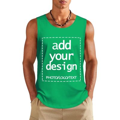 JLVKXNP Men Tank Tops Tee Shirt Customized Your Personalized Sleeveless Muscle Vest11
