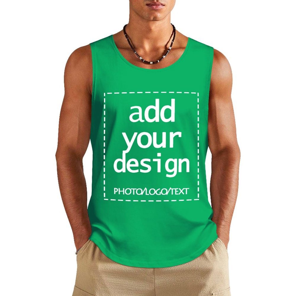 JLVKXNP Men Tank Tops Tee Shirt Customized Your Personalized Sleeveless Muscle Vest11