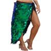 Oyolan Women's Halloween Belly Dance Long Hip Skirts Sparkly Sequin Lace-Up Mermaid Hip Scarf Skirt Green X-Large view 4