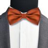 Branduce Rust Bow Tie and Pocket Square Set for Men Wedding Silk Pre-tied Adjustable Bow tie Handkerchief (BB01-33) view 2