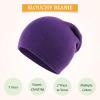 Classic Winter Knit Kids Hat Skull Cap for Toddler Boys Girls Autumn Men Women Fisherman Beanie (Deep Purple, L) view 2
