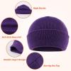 Classic Winter Knit Kids Hat Skull Cap for Toddler Boys Girls Autumn Men Women Fisherman Beanie (Deep Purple, L) view 3