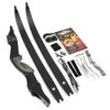 60/62/64 Inch ILF Recurve Bow 30-65Lbs Metal ILF Bow Riser Takedown Recurve Bow American Hunting Bow Right/Left Handed (62"/Black, 35 lbs, Left Handed) view 3