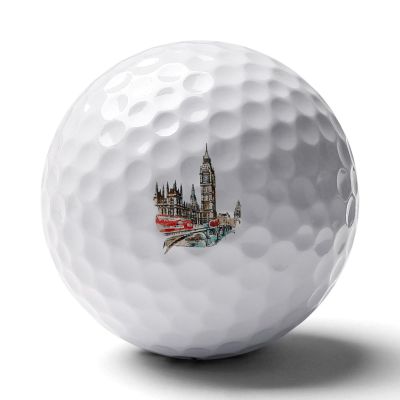 England London Souvenir Printed Soft Golf Balls High Velocity Long Distance for Training Practice Outdoor Indoor