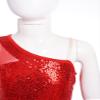 JEYPINMI Kids Girls Jazz Latin Ballroom Performance Costume 2 Piece Dance Outfit Sequin Ballet Dance Clothes Set Red 14 Years view 4