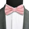 Branduce Mens Dusty Pink Bow Tie and Pocket Square Set for Wedding Silk Pre-tied Adjustable Bow tie Handkerchief (BB01-36) view 2