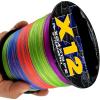 HDNSAUD Fishing Line 12 Braided Fishing Line Length 500m/300m/100m Diameter:0.14mm-0.55mm Size 25-120lb PE Braided Line Floating Line(Multicolor,500M-0.37MM-65LB) view 2