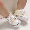 KKIIDDSS Unisex Baby Girls Boys Canvas High-top Shoes, Newborn Infant Anti-Slip Soft Sole Frist Walking Sneakers (A03/Beige,6-12 Months view 2