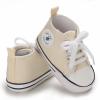 KKIIDDSS Unisex Baby Girls Boys Canvas High-top Shoes, Newborn Infant Anti-Slip Soft Sole Frist Walking Sneakers (A03/Beige,6-12 Months view 3