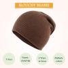 Classic Winter Knit Kids Hat Skull Cap for Toddler Boys Girls Autumn Men Women Fisherman Beanie (Coffee, L) view 2