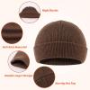 Classic Winter Knit Kids Hat Skull Cap for Toddler Boys Girls Autumn Men Women Fisherman Beanie (Coffee, L) view 3