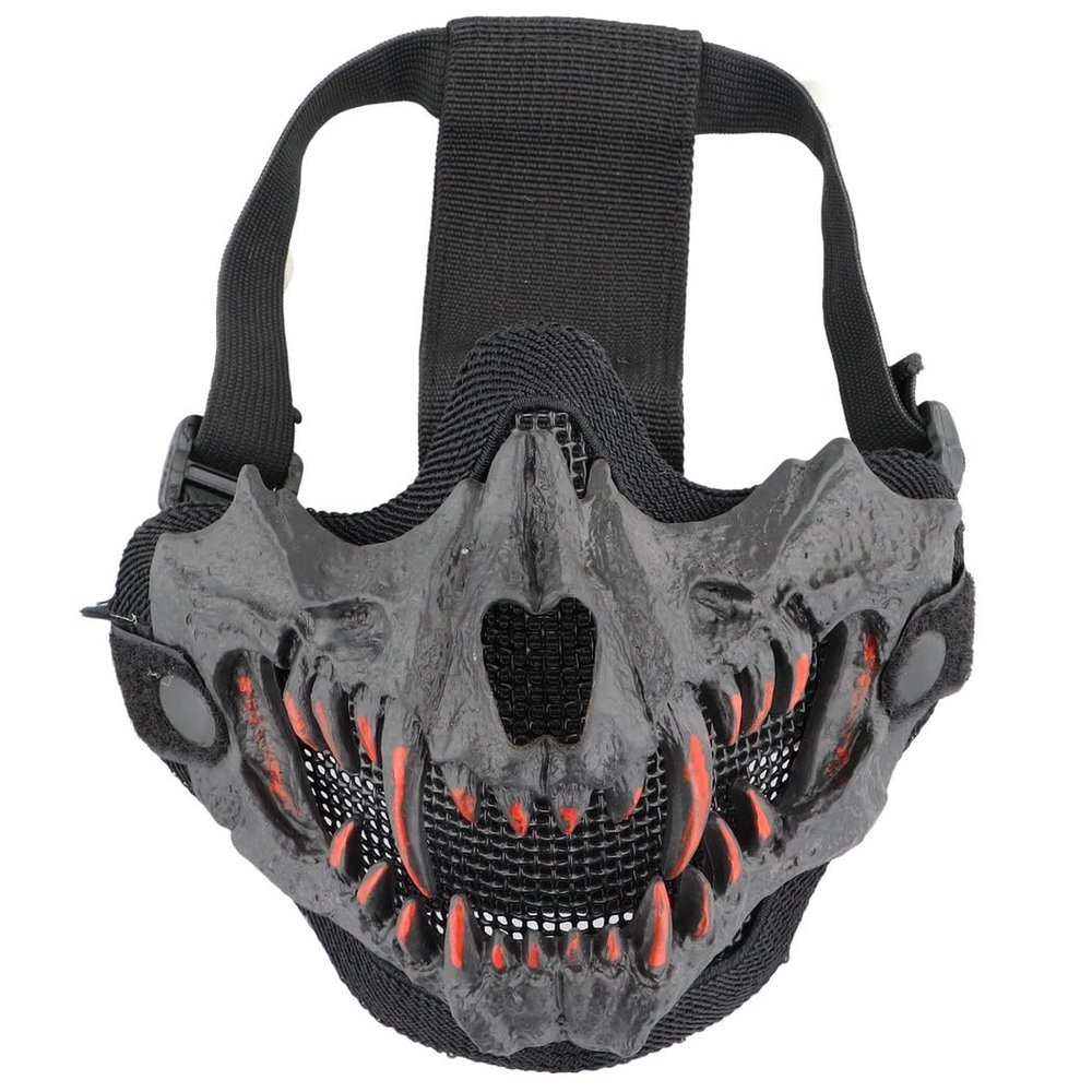 Tactical Face Masks for Halloween Cosplay Paintball Cs Games with Adjustable Bands, Airsoft Masks, Half Face Protective Masks for Men and Women