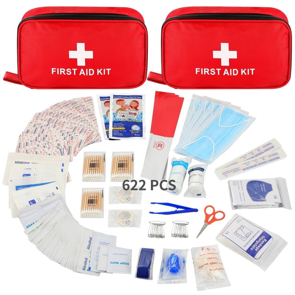 Emergency Medical Supplies, Kit 622 Pcs, Medical Bag Portable for Car, Camping Supplies Complete Kit, Home Professional Traveling, Survival Hiking Medical Kit