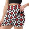Playing Cards Pattern Shorts Skirt Womans Tennis Skirt Light Proof Trouser Skirts High Waist Single Pocket A Line Sports Skorts Black view 1